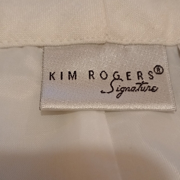 Kim Rogers Cream Chinos Lightweight Classic Style 100,% Linen - Picture 2 of 5